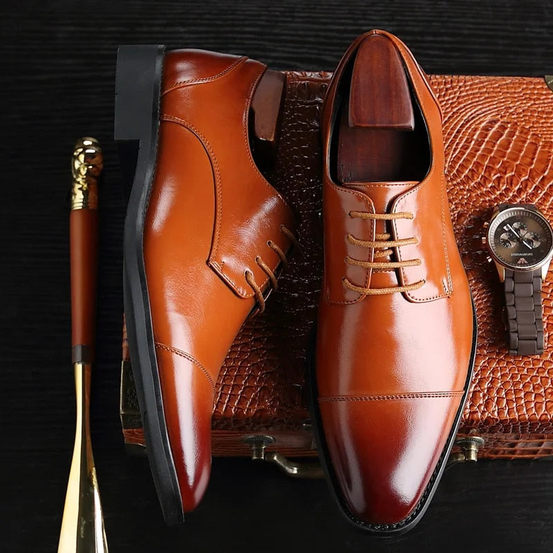 Laurent | Premium Leather Oxford Shoes | Classic Dress Style | Men